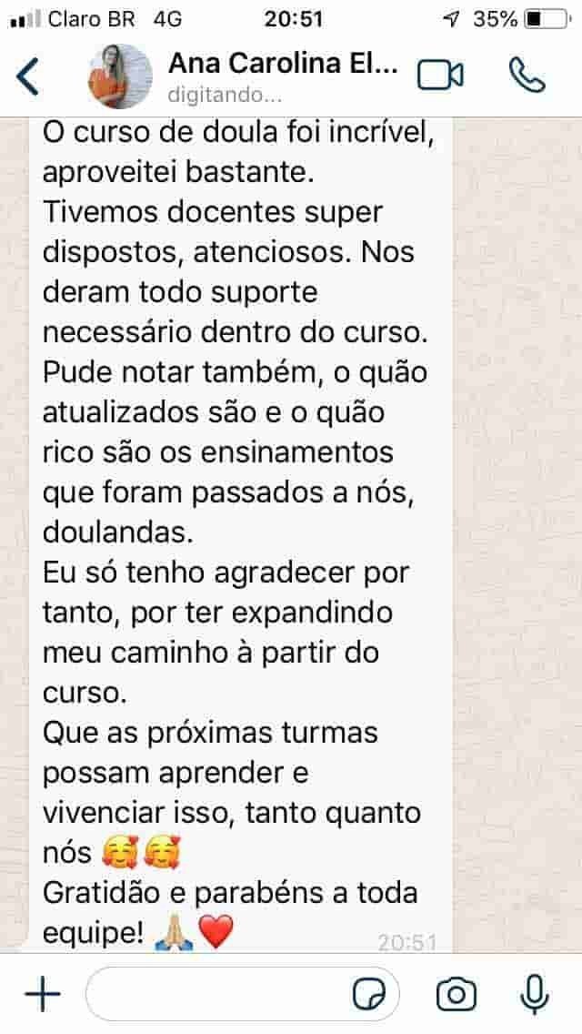 Depoimento de aluna